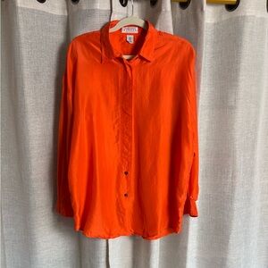 90s Silk Orange Shirt by Express